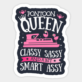 Pontoon Queen Gift Funny Pontoon Lover Gift Idea Sticker